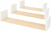 Polcok Mdf 48x12cm 3 db-os polc szett csaplyukakkal tölgy Világos fehér