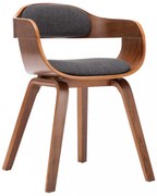 sötétszürke szövet és hajlított fa étkezőszék