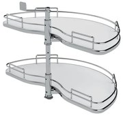 Konyhai fémrács, sarokszekrénybe, félkör kosár, 760mm átmérő, 450mm ajtókhoz, SIGE Infinity Line 070