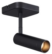 Modern fekete, kerek GU10 35 mm-es, forgatható és dönthető mennyezeti spotlámpa - Kate