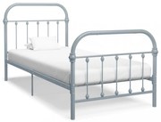 szürke fém ágykeret 100 x 200 cm