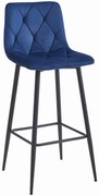 NADO VELVET sötétkék bárszék fekete lábakkal