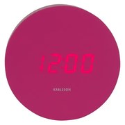 Karlsson 5981BP dizájner LED-es óra ébresztővel,rózsaszín, 9 cm átmérővel