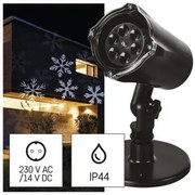 LED karácsonyi dekoráció projektor – hópelyhek, kültéri és beltéri, fehér