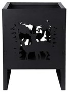 Deer tűzrakó kosár lézervágott szarvas sziluettel 30 cm
