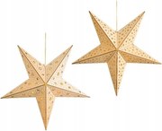 Világító LED-es csillag fából készült lógó arany