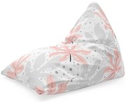 Triangl babzsák fehér és rózsaszín levelek, rózsaszín / fehér