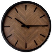 Fali óra 30 cm átmérő, 1xAA, fekete/barna