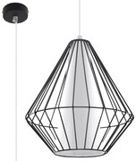 Csillár zsinóron DEMI 1xE27/60W/230V fekete/fehér