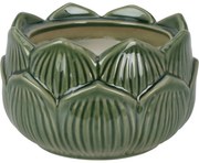 Gyertya porcelán virágos csészében 12 x 7,8 cm,zöld