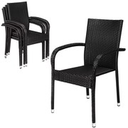 Deuba Comfort Polyrattan székek 4 db - fekete