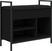 vidaXL fekete szerelt fa cipőtároló pad 65,5 x 32 x 57,5 cm