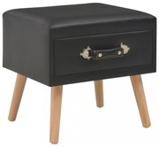 fekete műbőr éjjeliszekrény 40 x 35 x 40 cm