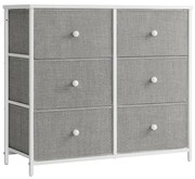 Komód fiókos tárolókkal HESTO 80x71 cm, fehér/szürke