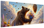 Kép - Medve és méhek (120x50 cm)