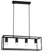 Lámpa Mennyezeti lámpatest DIU4, 3635, AC220-240V, 50/60Hz, 4*E27, IP20, 60CMX18CMX20CM, négyszeres, fekete