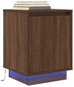 barna tölgyszínű éjjeliszekrény LED-világítással 38x34x50 cm