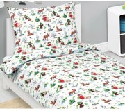 Bellatex Állatok az erdőben Karácsonyi pamut ágyneműhuzat, 140 x 200 cm, 70 x 90 cm