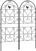 Outsunny Fém Rács 2 Részes Készlet Növényekhez Rozsdamentes Rács Madármintával Futónövényekhez 50x120 cm Rács Szobanövényekhez Paradicsomhoz Virágokho
