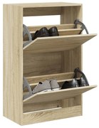 sonoma tölgy színű szerelt fa cipőszekrény 60 x 34 x 96,5 cm