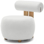 Fehér design fotel HANNA, tölgy
