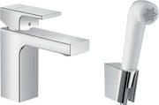 Hansgrohe Vernis Shape, mosdócsaptelep 100 kézi zuhannyal Bidette, króm, 71216000