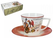 Vivaldi Ősz porcelán csésze aljjal díszdobozban - 230 ml