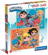 DC Super Hero Mini Friends 2x60 db-os puzzle Clementoni