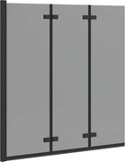 vidaXL Zuhanybeépítés Fekete 130 x 138 cm ESG üveg és alumínium