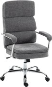 HOMCOM ergonomikus chenille irodai szék párnázott kartámaszokkal, állítható magasság és dőlésszög, 360° forgás, szürke | Aosom