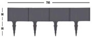 ARTPLAST Mesterséges szegélykő - kerítés BORDURE 795x185mm - antracit