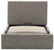 Szürke kárpitozott ágyneműtartós egyszemélyes ágy ágyráccsal 90x200 cm Nahiri – Kave Home