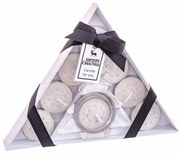 Teamécses típusú gyertya és gyertyatartó készlet 8 db-os karácsonyi mintával – Casa Selección