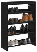 fekete szerelt fa cipőtároló szekrény 60x25x81 cm
