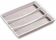 Kesper 30094 Műanyag evőeszköz-tartó, 3 rekeszes,fehér, 40,5 x 32,5 x 4,5 cm