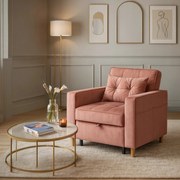 Ágyazható Fotel Rózsaszín Bársony Kárpittal. SOLOR
