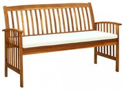 tömör akácfa kerti pad párnával 147 cm