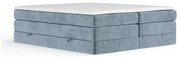 Kék ágyneműtartós boxspring ágy ágytámla nélkül 200x200 cm Juniper – Maison de Rêve