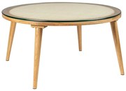 Natúr színű üveg kerek dohányzóasztal ø 70 cm Haru – White Label