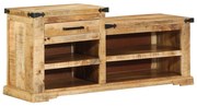 Cipőpad 110x35x50 cm Tömör durva fa mangó