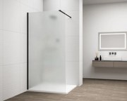 Erga Paris, Beépíthető zuhanykabin 110x200 cm, 8 mm-es matt üveg, fekete profil, ERG-V02-PARIS-110x200-FR-BK