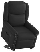 fényes fekete műbőr felállást segítő dönthető fotel