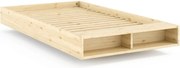 Natúr színű borovi fenyő egyszemélyes ágy ágytámla nélkül, ágyráccsal 120x200 cm Merge – Karup