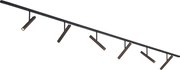 Modern fekete sínrendszer 6 sötét bronz spotlámpával, 1 fázisú - Slimline Avery
