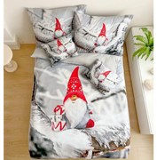 3 részes ágyneműgarnitúra 3D Gnome szürke 200x140cm+90x70cm TiaHome