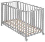 Szürke összecsukható gurulós babaágy 60x120 cm Fold up – Roba