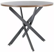 AGIS kerek étkezőasztal dió/fekete 90 cm
