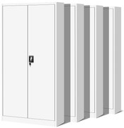 Set 4x fém iratszekrény JAN H, 900 x 1950 x 400 mm, fehér