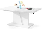 Bővíthető dohányzó-/étkezőasztal emelhető asztallappal NINO fehér