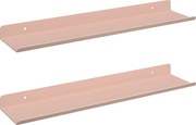 vidaXL Lebegő polc 2 pcs Rózsaszín 40 x 9 x 2,5 cm Acél